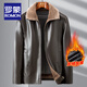 ROMON velvet thickened leather jacket for men autumn and winter business casual middle-aged and elderly dad all-in-one velvet jacket windproof and warm jacket velvet black L /175 (recommended 115-130Jin Jin equals 0.5 kg)
