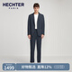 HECHTER Suit Men's fine-lattice textured flat collar liningless suit suit easy to care for dark gray (suit) 52