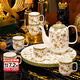 NINE CRANES high-end Jingdezhen water set housewarming and moving bone china water cup high-value tea set complete set of wedding gifts for newlyweds like flowers 8-piece set | gift box + ghostwriting greeting card