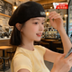 Genuine and handsome fashionable beret for women, breathable, face-showing, small reverse-wearing forward hat for men, Japanese style, large head circumference, black hat, trendy, black metal label, one size fits all (54-60cm)