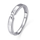 Wanfulong platinum PT950 ring, platinum couple model, adjustable ring, birthday gift for girlfriend, customizable, platinum PT950, men's model, 5.38g (can be flexibly adjusted in size)