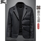 B PRORSUM Burberry Men's Suit Collar Down Jacket Fashion New French Trendy Men's Down Suit Winter Warm Casual Black M