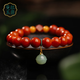 Manla Jade Pei Natural South Red Bracelet Women's Beeswax DIY Smoked Purple Bell Duck Egg Qadeite Single Circle Bracelet Jewelry Huiling Rumeng 8mm