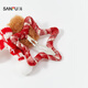 SANFU Atmosphere Red Star Bear BB Clip Single Festive Style Hair Accessories Hair Clip 849843 Red 1 pc