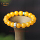 Layun Feiyin Collection Grade Russian Material Chicken Fat Yellow Beeswax Bracelet Women's Year of Life Bracelet Transfer Buddha Beads Jewelry Couple Gift Rat Thousand-Hand Guanyin 10mm (with Certificate)