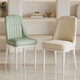 Dining chair, household stool, comfortable for long periods of sitting, dining table, seat, backrest, leisure chair, light luxury, modern style, makeup balcony chair, milky white, cream style - white legs