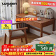 LUOSEN solid wood desk computer desk student study desk Nordic home office desk thickened desktop 0.9 walnut color