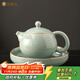 Gold inlaid jade borneol Ru kiln Xishi teapot Kungfu tea set ceramic teapot open piece ice cracked teapot household handmade by Chen Weiqin