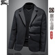 B PRORSUM Burberry Men's Suit Collar Down Jacket Fashion New French Trendy Men's Down Suit Winter Warm Casual Black M