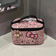 Leopard print kitty cosmetic bag large capacity portable storage bag travel portable toiletry bag cosmetic bag for women leopard print kitty cosmetic bag box bag