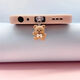 Mobile phone charging port dust plug type-c new cute bear universal fashion trend pendant resin tie coffee color + beige bear (couple style)