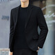 YISHion winter quilted suit suit men's Korean style trendy and versatile men's complete set of suit jackets slim and handsome top black quilted suit top L