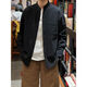 New Chinese style cotton and linen textured long-sleeved shirt for men in autumn Henry collar cardigan shirt drapey retro lazy jacket black upgraded version M