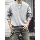 Yandang Plus Size Sweatshirt Men's 300 Jin Jin is equal to 0.5 kg American Henry Collar Spring and Autumn New Loose Top Bottoming Shirt Gray 3XL 200-250 Jin Jin is equal to 0.5 kg