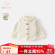 班喜迪女童长袖t恤冬装2025新款洋气加绒儿童打底衫秋冬款童装宝宝上衣 杏色 90