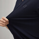 Qipai men's polo shirt long-sleeved spring and summer waffle texture casual polo shirt 0150 Navy XL (180)