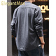 ElegantMan high-end vintage Henry collar long-sleeved shirt men's loose autumn new casual shirt jacket apricot XL_suitable for 150-170Jin Jin equals 0.5 kg