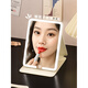 2025 New Makeup Mirror with Lights LED Desktop Home Student Makeup Mirror Portable HD Desktop Folding Mirror Butter Bear-Large + Medium Home/Travel