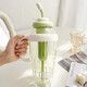 Good-looking Big Mac water cup for girls, portable hand-held anti-scalding design with straw, tea leak, scented tea plastic water cup, green 1.3L