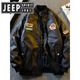 JEEP SPIRIT Jeep American fashion brand PU leather motorcycle cotton jacket men's winter thickened warm baseball jacket cotton jacket black M (100-130Jin Jin equals 0.5 kg)