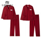 Modal Couple Pajamas Women's Spring and Autumn Pure Cotton Big Red Wedding Suits with Breast Pads New Year's Eve Home Clothes 8048 Women with Breast Pads L