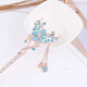 Kalevin Chinese style hairpin for women 2026 spring and summer antique style tassel step shake alloy hairpin cheongsam hair accessories pink flower hairpin