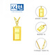 Charming rich small gold brick necklace for women, solid 5G pendant, 999 small gold bar chain, clavicle gift, gold weight, about 9:9-10g
