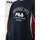 FILA KIDS Children's Clothing Boys' Sweaters 2025 Winter New Children's Cotton Comfortable Loose Tops Official Authentic Night Machine Blue-NV M 140c