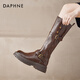 Daphne boots women's shoes plus velvet 2025 new autumn and winter popular cowboy boots high boots huge good-looking knight boots