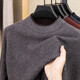 Hengyuanxiang 100% pure wool sweater men's knitted sweater 2025 winter new wool casual versatile knitted sweater for men 101563 handrest blue gray S 165