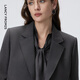 Langzi wool temperament flat lapel suit high-end gray commuter suit jacket 2026 spring new women's medium gray L