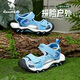 Camel (CAMEL) children's sandals summer outdoor sports beach sandals Baotou anti-kick breathable middle and large children boys and girls blue 37