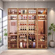 Yusenyi wall-mounted custom-made glass wine cabinet wine cabinet brushed gold display cabinet seven doors