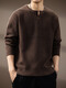 Xiaohongshu's hot style high-end American vintage Henry collar men's sweater autumn new fashion brand loose lazy style coffee one size S