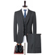 GOLDLION G+Goldlion Solid Color Suit Three-piece Men's Business Casual Korean Style Business Slim Groom Wedding Dress Suit Men Flagship Official Dark Gray XL 180/96A 130-145Jin Jin equals 0.5 kg