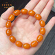 Layun Feiyin collectible old wax jujube bead bracelet with ruddy color, natural unoptimized raw mineral beeswax bracelet for women, rich wax, about 11mm bead diameter (hand circumference 15-17cm)