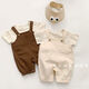 Ins Korean style infant clothes, summer clothes for men and women, all-match open overalls jumpsuit, outdoor climbing suit, khaki 66cm 66cm