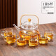 High borosilicate glass teapot kettle can be heated by electric ceramic stove teapot wooden handle kettle home office wooden handle kettle