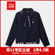 IEF/Aiyifu plus size women's clothing 2025 new autumn Korean style literary intellectual commuting all-match shirt navy blue 3XL