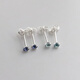Xidian natural tanzanite 3mm sapphire earrings London blue topaz mini sterling silver ears for women Tanzanite blue 3mm | silver pair