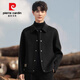 Pierre Cardin 2024 new winter woolen coat men's double-sided wool coat short lapel casual woolen jacket autumn dark brown M recommended 90-110Jin Jin equals 0.5 kg