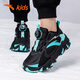 ANTA (ANTA) children's shoes, boys' shoes, sports shoes, warm plus velvet cotton shoes, autumn non-slip outdoor leisure sports snow boots for middle and large children, black/fluorescent aqua-4 35
