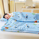 Children's sleeping bag spring, autumn and winter thickened pure cotton four-season universal anti-kick quilt for primary school students, babies, middle-aged and older children, Mengduo-engineering vehicle, soft and breathable, 120*150cm soybean cotton 1 thin 1 thick