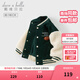 DAVE&BELLA children's clothing plus velvet children's baseball uniforms children's winter coats baby clothes warm children's tops boys' outerwear dark green in stock 100 cm (recommended height 90-100cm)