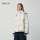 PRICH 90% goose down simple hooded cloud puff short down jacket winter women 39 ivory white XS 155