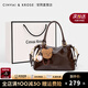 CinvaiKrose bag women's bag portable bowling bag women's 2026 new large capacity retro single shoulder messenger bag New Year gift coffee color