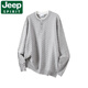 JEEP SPIRIT Sweater Men's Autumn and Winter New American Retro Henry Collar Jacquard Trendy Casual Sweater Men's Black XL