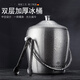 Shima high-end imported quality stainless steel ice bucket champagne bucket red wine iced beer ice bucket ktv bar ice wine bucket 2L bright binaural ice bucket with ice clip set