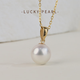 Fortunate pearl pendant 18K gold Akoya seawater pearl pendant perfect round 8.5-9.5mm gift for girlfriend 18K gold Akoya pearl 8.5-9mm perfect round/strong light free silver chain