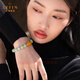 Layun Feiyin natural jadeite bracelet female genuine beeswax bead bracelet S925 sterling silver gold-plated design original light luxury 13.5cm-15cm